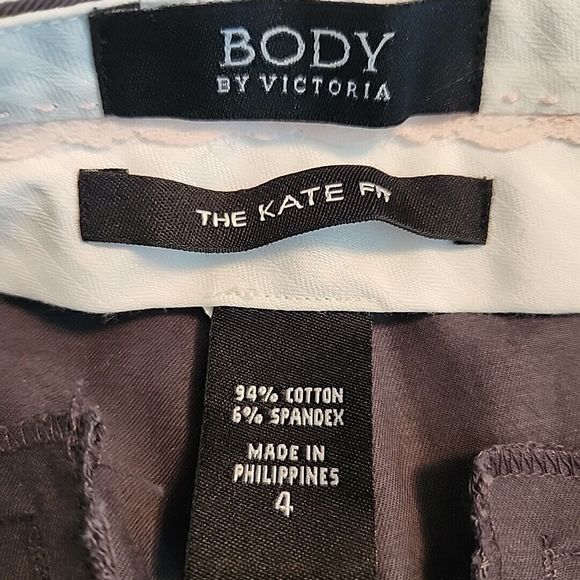 Body By Victoria Womens Dress Pants Flared The Kate Fit Gray Pockets VS Size 4 - Picture 11 of 14